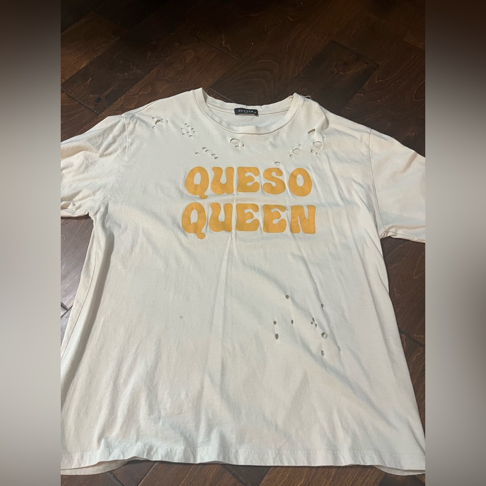 Queso Queen Casual White Tee
